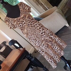 Cheetah Print Flowy Lined Dress